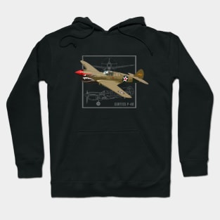 Curtiss P-40 Warhawk | WW2 Fighter Plane Hoodie